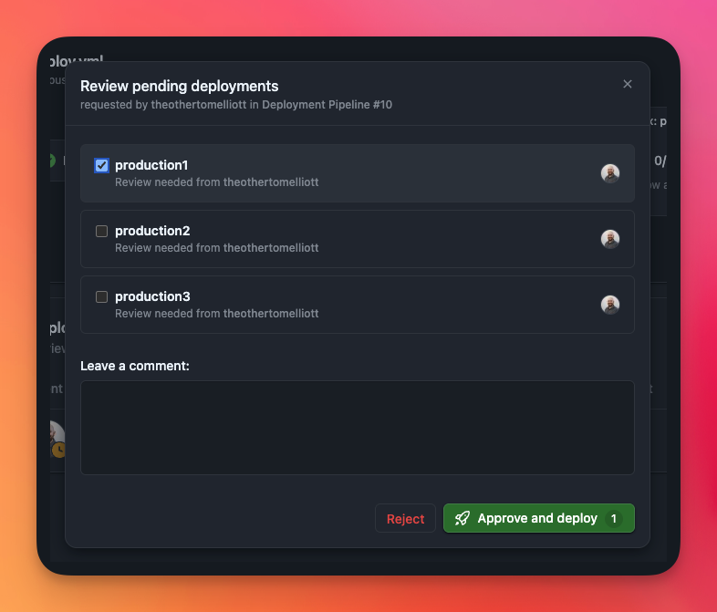 Multiple environments